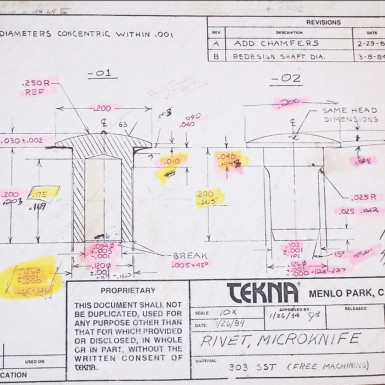 Engineering drawing by Art of Mass Production, a San Diego based plastics engineering company